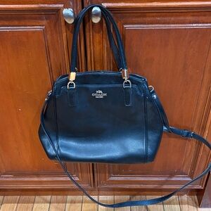 Coach Black Shoulder Bag with Gold Accents